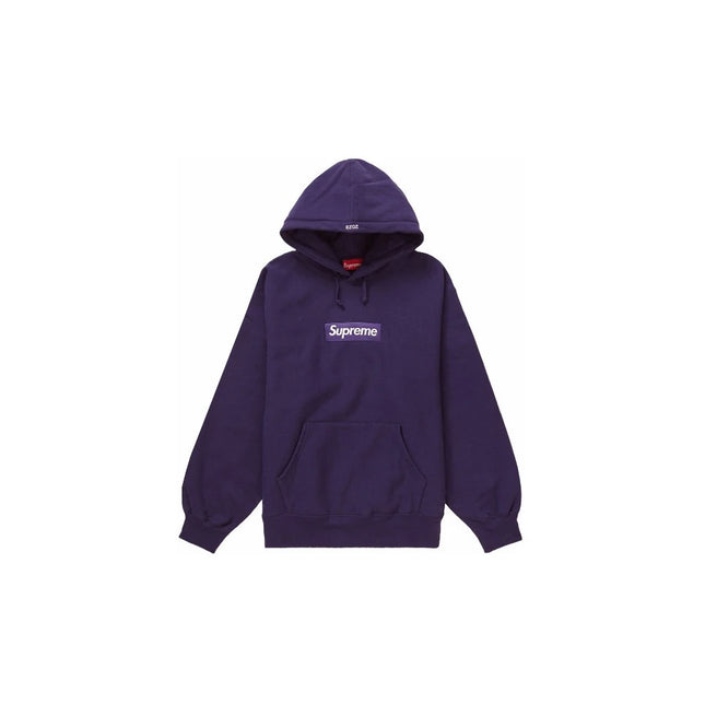 Hoodie Supreme Box Logo FW23 Dark Purple - Exclufy