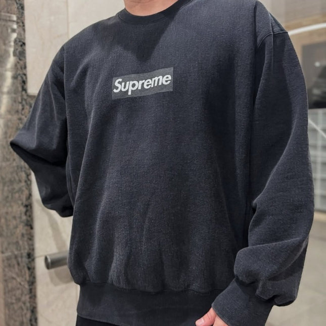 Sweat Supreme Washed Box Logo Black - Exclufy