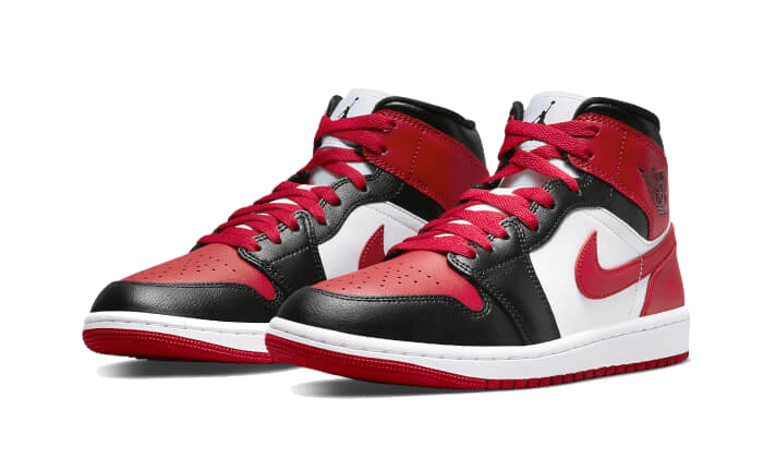 Air Jordan 1 Mid White Bred Toe - Exclufy