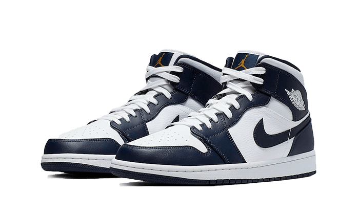 Air Jordan 1 Mid White Metallic Gold Obsidian - Exclufy