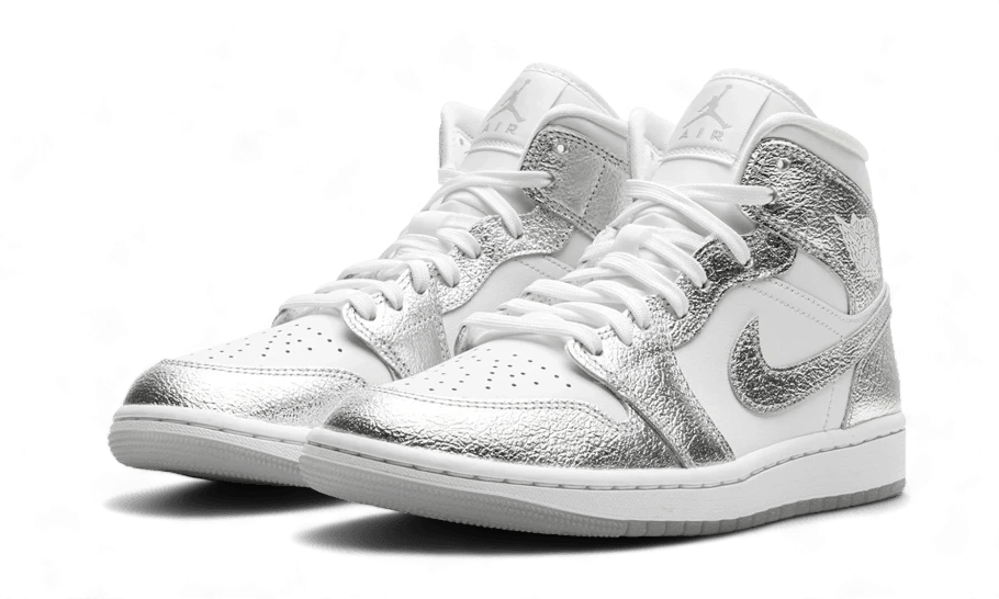 Air Jordan 1 Mid Crinkled Chrome - Exclufy