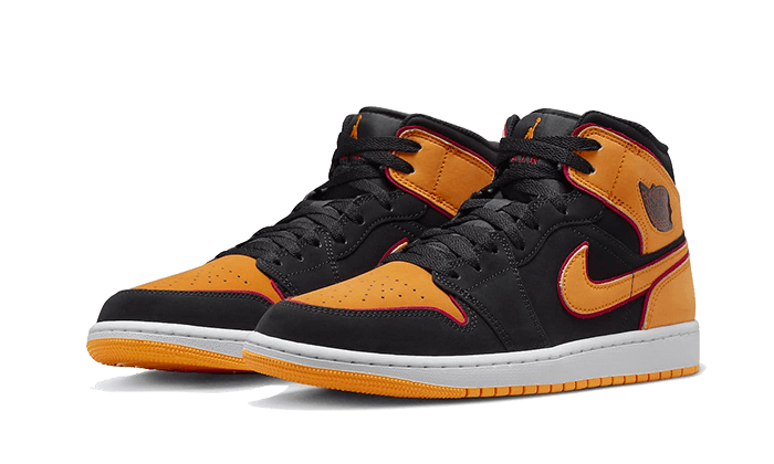 Air Jordan 1 Mid Fat Tongue Black Orange - Exclufy