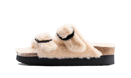 Birkenstock Arizona Big Buckle Shearling Teddy Eggshell - Exclufy