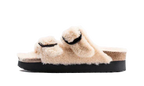 Birkenstock Arizona Big Buckle Shearling Teddy Eggshell - Exclufy