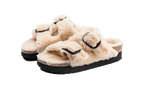 Birkenstock Arizona Big Buckle Shearling Teddy Eggshell - Exclufy