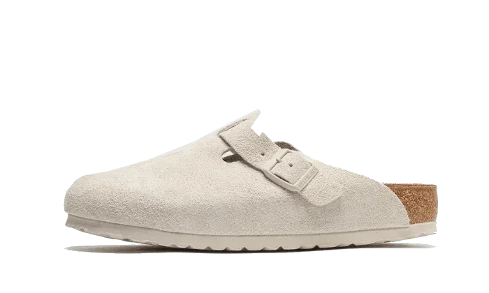 Birkenstock Boston Suede Antique White - Exclufy