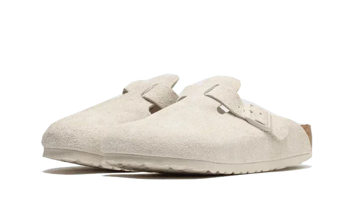 Birkenstock Boston Suede Antique White - Exclufy