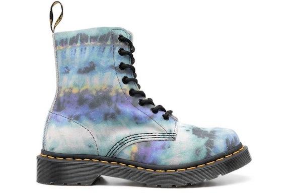 Dr. Martens 1460 Pascal Leather Lace Up Boot Blue Summer Tie Dye (Women's) - Exclufy