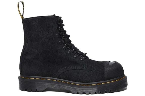 Dr. Martens 1460 Pascal Steel Toe Boot Black Suede - Exclufy