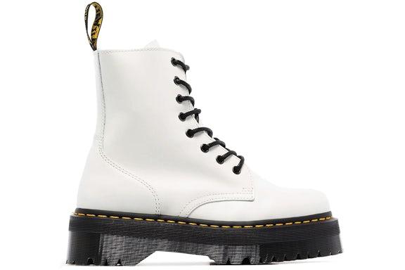 Dr. Martens Jadon Smooth Leather Platform Boot White - Exclufy