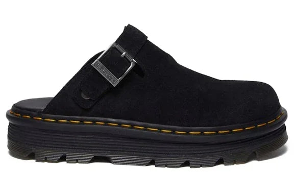 Dr. Martens Zebzag Suede Slingback Platform Mule Black - Exclufy