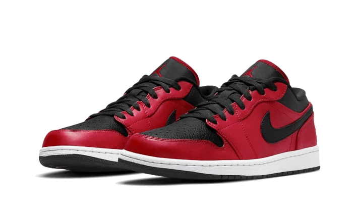 Air Jordan 1 Low Reverse Bred Pebbled Swoosh - Exclufy