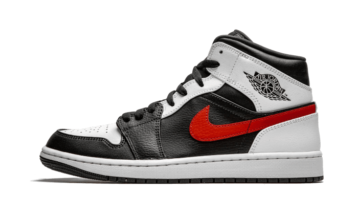 Air Jordan 1 Mid Black Chile Red White - Exclufy