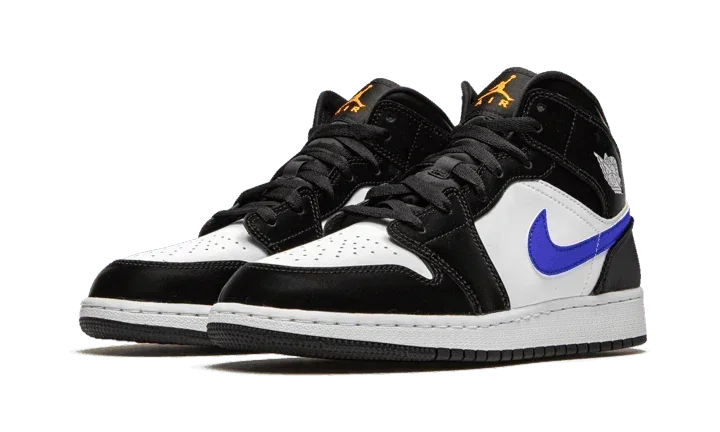 Air Jordan 1 Mid Black Racer Blue White - Exclufy
