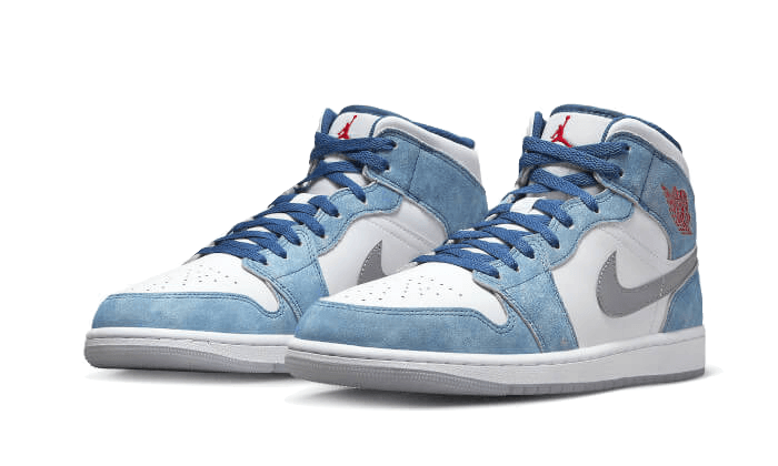 Air Jordan 1 Mid French Blue Fire Red - Exclufy