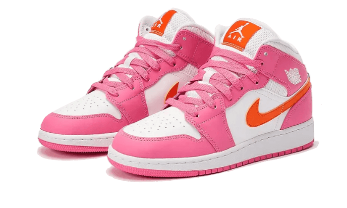 Air Jordan 1 Mid Pinksicle Safety Orange - Exclufy