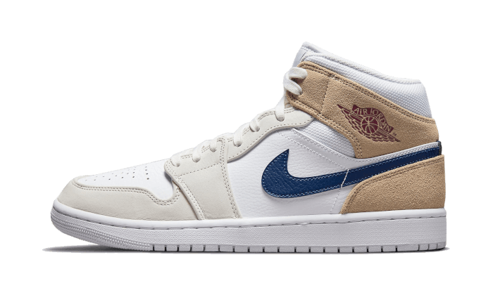 Air Jordan 1 Mid Tan Suede Navy - Exclufy