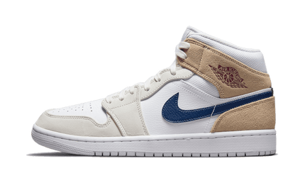 Air Jordan 1 Mid Tan Suede Navy - Exclufy