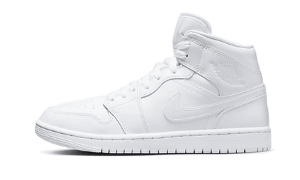 Air Jordan 1 Mid Triple White Patent Swoosh - Exclufy