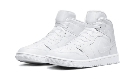 Air Jordan 1 Mid Triple White Patent Swoosh - Exclufy