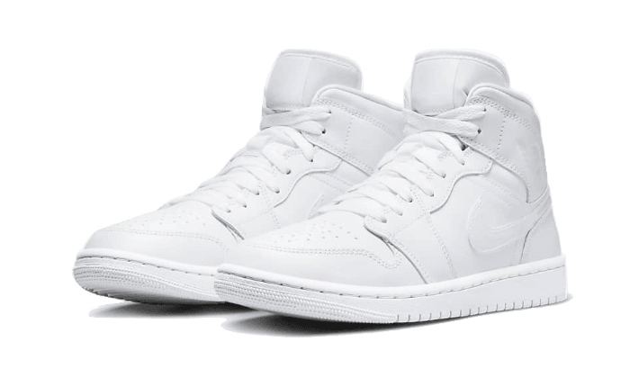 Air Jordan 1 Mid Triple White Patent Swoosh - Exclufy