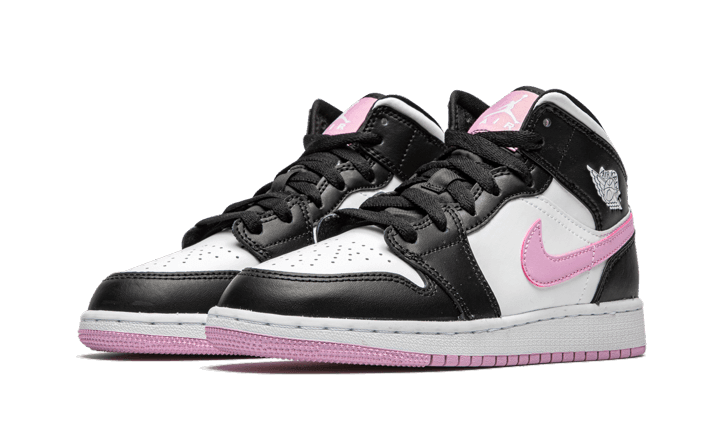 Air Jordan 1 Mid White Black Light Arctic Pink - Exclufy