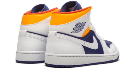 Air Jordan 1 Mid White Laser Orange Deep Royal Blue - Exclufy