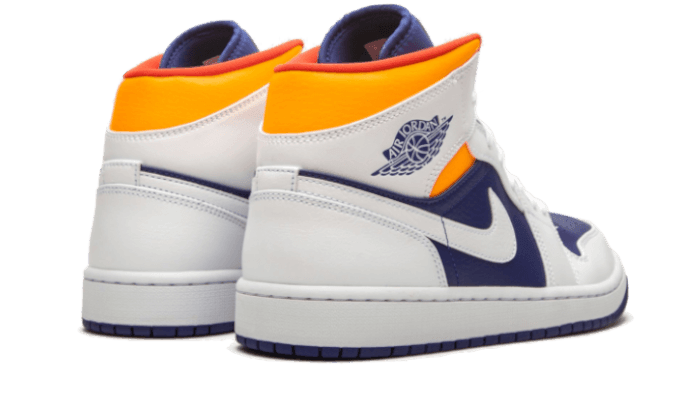 Air Jordan 1 Mid White Laser Orange Deep Royal Blue - Exclufy