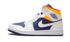 Air Jordan 1 Mid White Laser Orange Deep Royal Blue - Exclufy