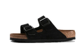 Birkenstock Arizona Suede Leather Soft Footbed Black - Exclufy