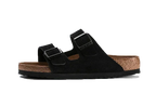 Birkenstock Arizona Suede Leather Soft Footbed Black - Exclufy