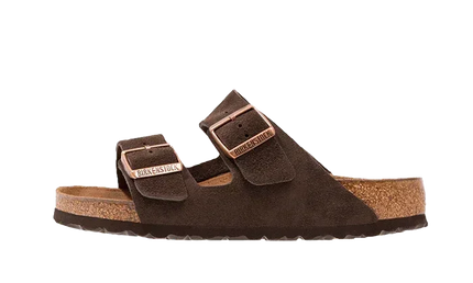 Birkenstock Arizona Suede Leather Soft Footbed Mocha - Exclufy