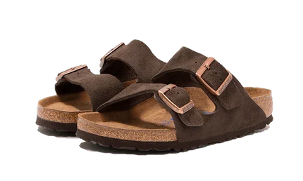 Birkenstock Arizona Suede Leather Soft Footbed Mocha - Exclufy