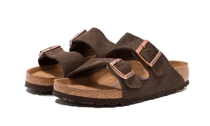 Birkenstock Arizona Suede Leather Soft Footbed Mocha - Exclufy