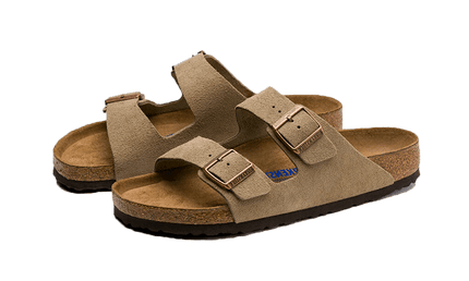 Birkenstock Arizona Suede Leather Soft Footbed Taupe - Exclufy