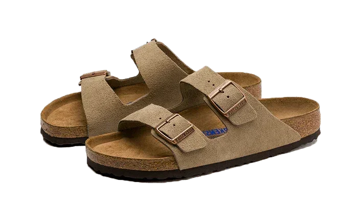 Birkenstock Arizona Suede Leather Soft Footbed Taupe - Exclufy