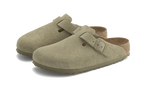 Birkenstock Boston Suede Leather Faded Khaki - Exclufy