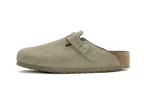 Birkenstock Boston Suede Leather Faded Khaki - Exclufy