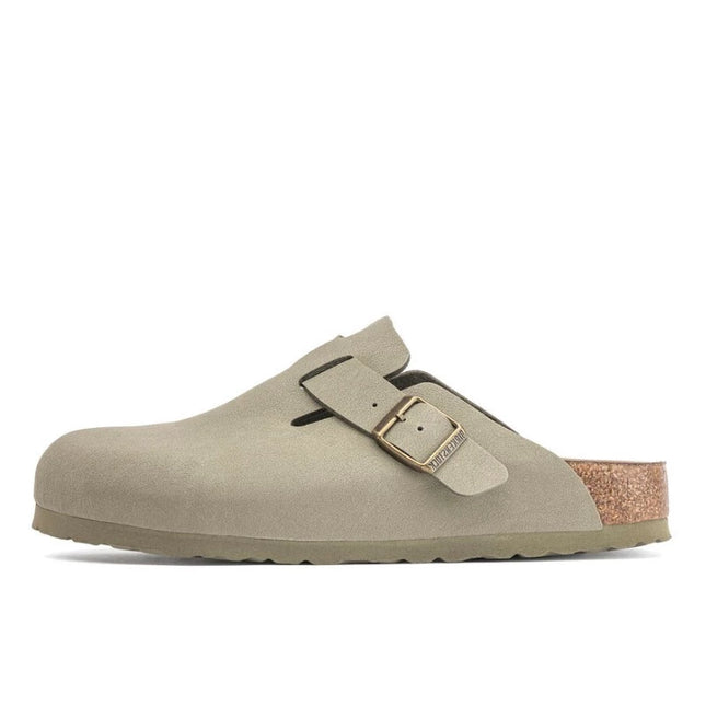 Birkenstock Boston Vegan Birkibuc Khaki - Exclufy