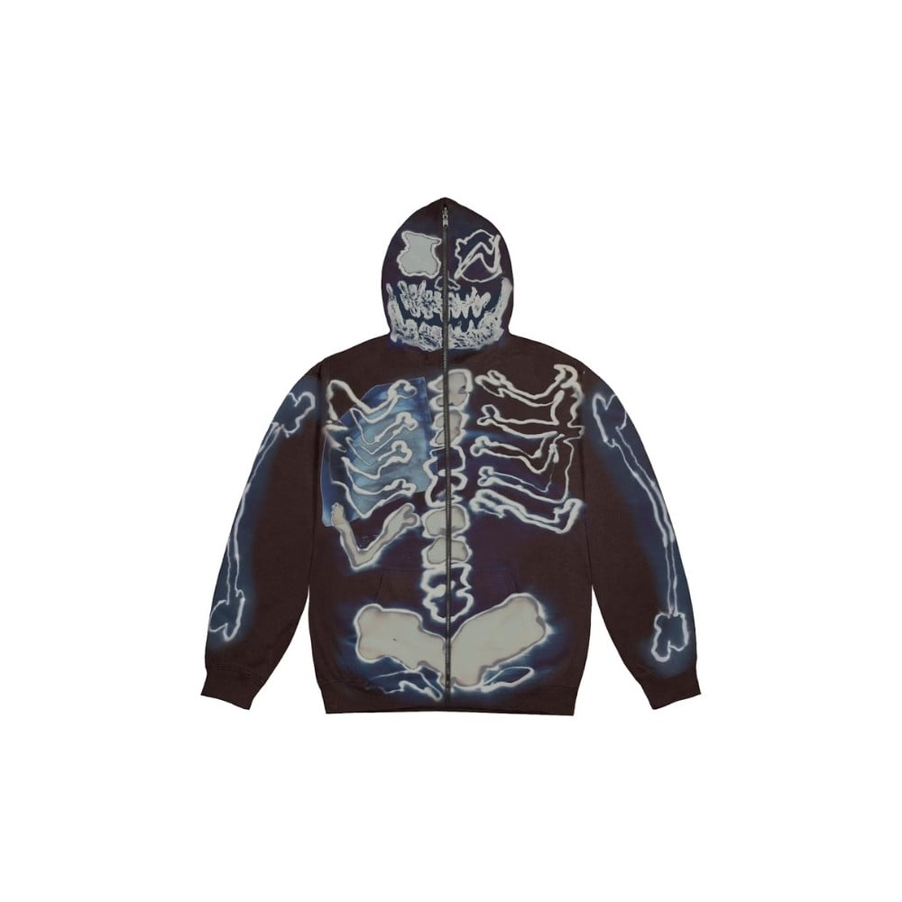 Full Zip Hoodie Travis Scott Cactus Jack For Fragment Skeleton Graffiti - Exclufy