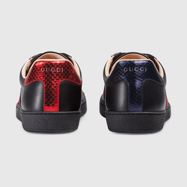 Gucci Ace Black Leather Bee - THE LIMITED CLUB