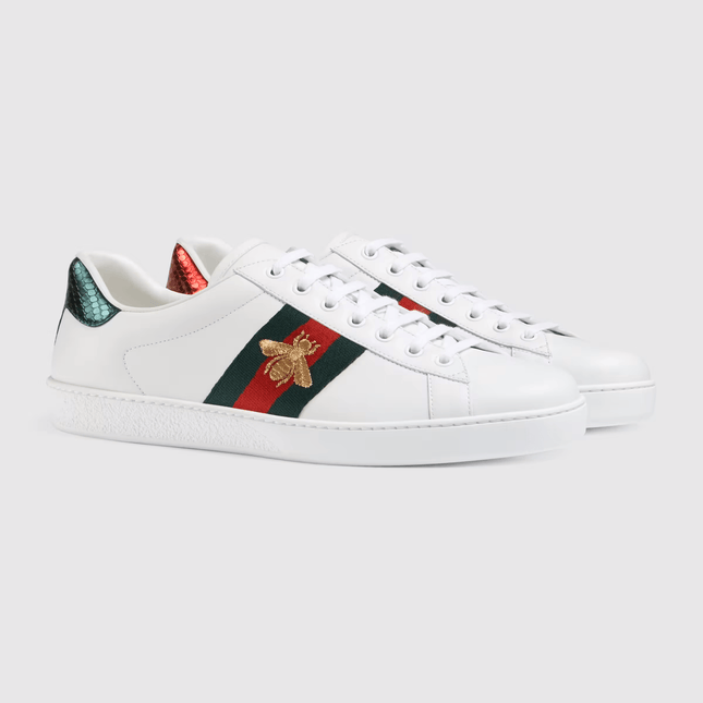 Gucci Ace White Leather Bee - THE LIMITED CLUB