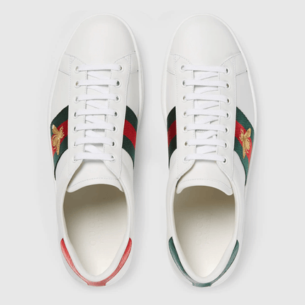 Gucci Ace White Leather Bee - THE LIMITED CLUB