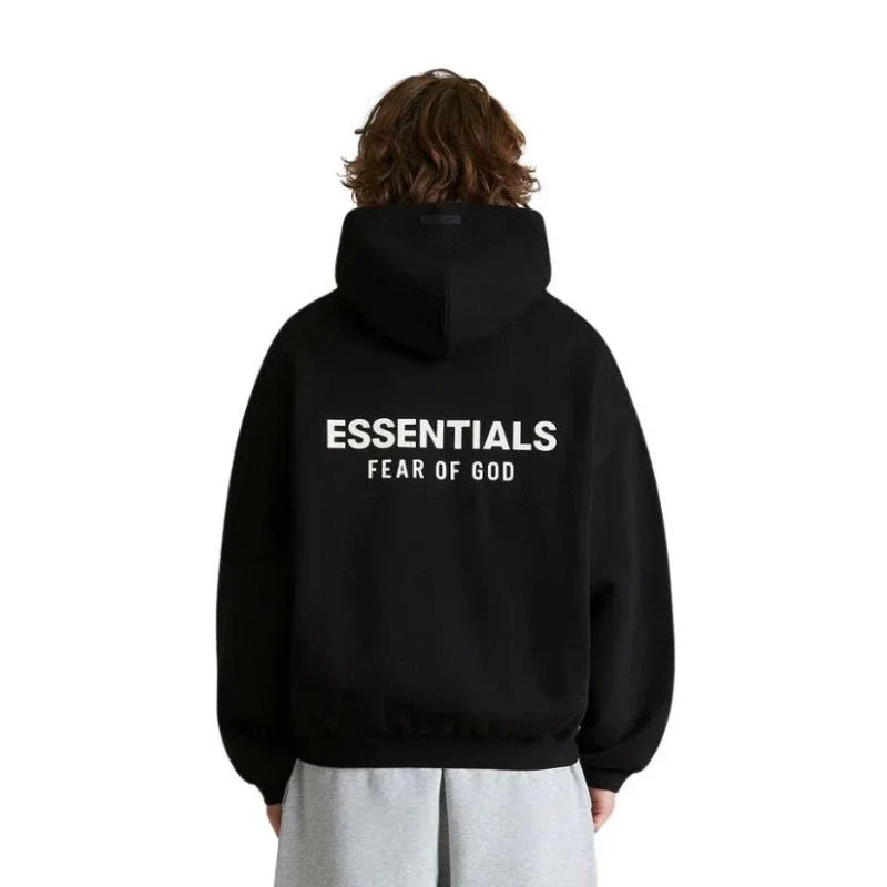 Hoodie Fear of God Essentials Fleece Black FW24 - Exclufy
