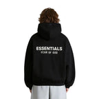 Hoodie Fear of God Essentials Fleece Black FW24 - Exclufy
