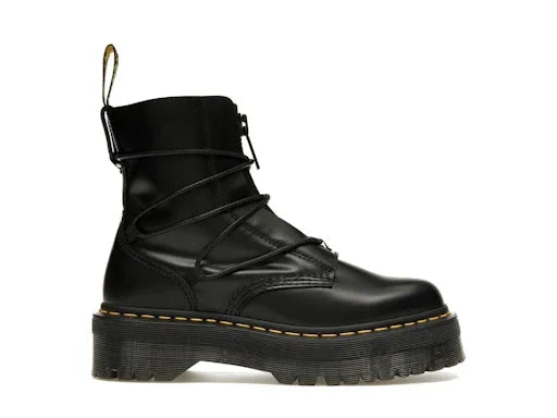 Dr. Martens Jarrick II Laced Leather Platform Boot Black Smooth Paris - Exclufy