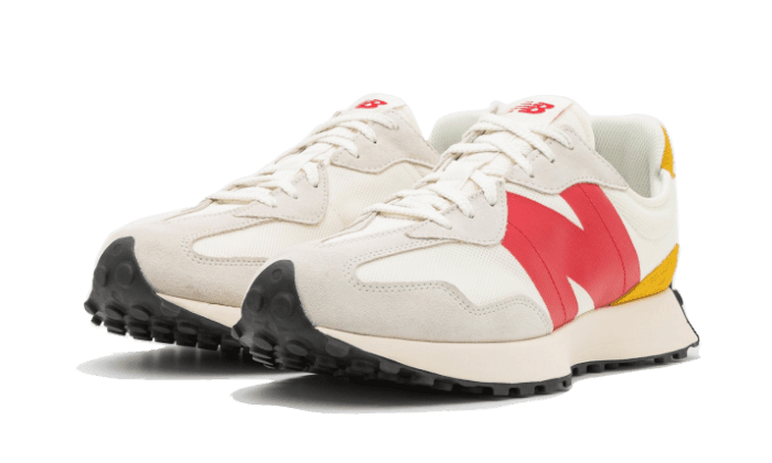 New Balance 327 Cream Yellow Red - Exclufy