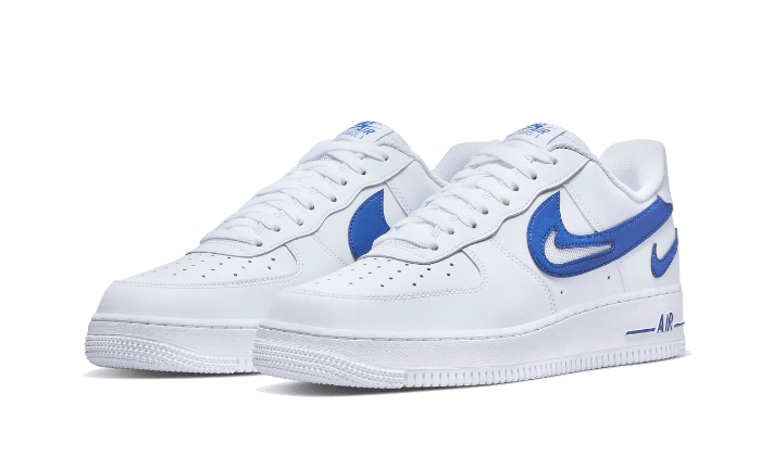 Nike Air Force 1 Low '07 FM Cut Out Swoosh White Game Royal - Exclufy