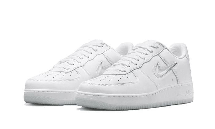 Nike Air Force 1 Low '07 Retro Color of the Month Jewel Swoosh Triple White - Exclufy