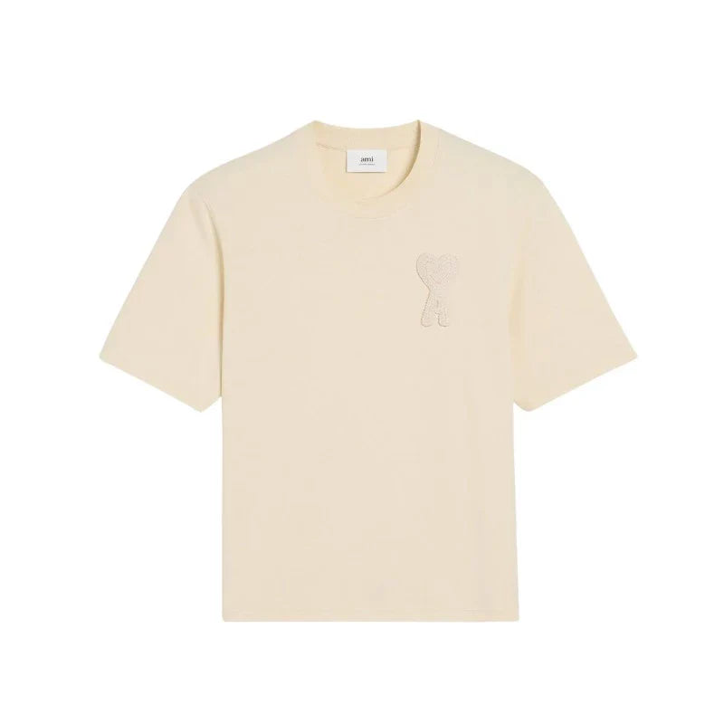 T-shirt Beige Patch Ami De Coeur En Coton - Exclufy